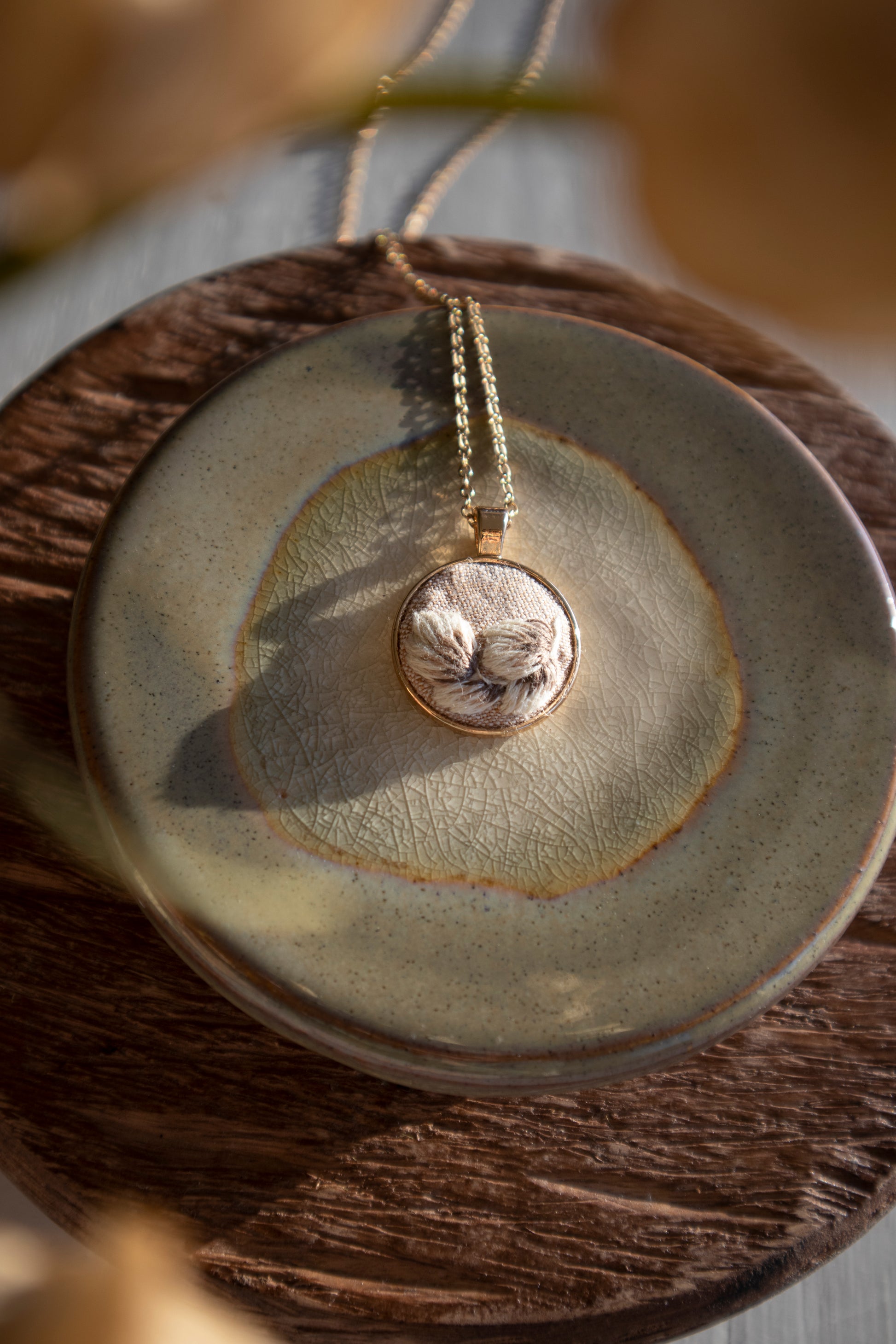 Embroidered x Painted Blush Floral Necklace